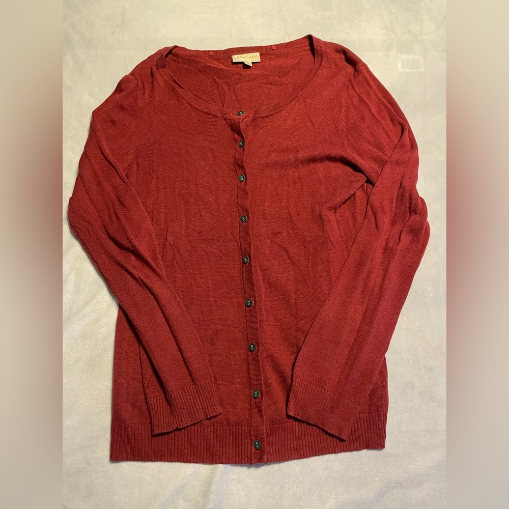 ModCloth women’s size Medium red lightweight cardigan - Picture 1 of 7